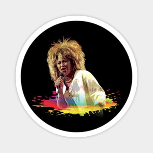 TINA TURNER WITH COLOR SPLASH PAINTING Magnet